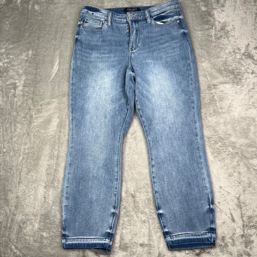 Judy Blue Jeans Womens 28 Blue Boyfriend Medium Wash ThermaDenim Stretch Denim